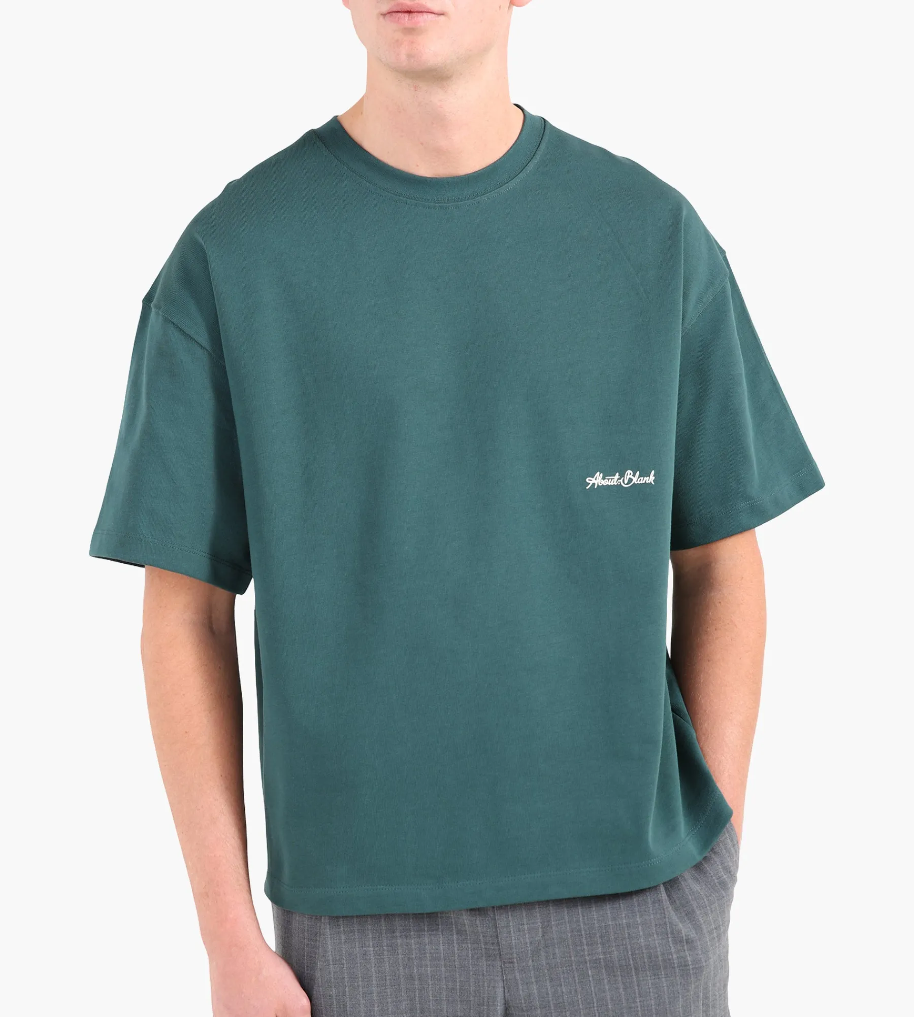 about:blank Banner T-Shirt Epsom Green Ecru