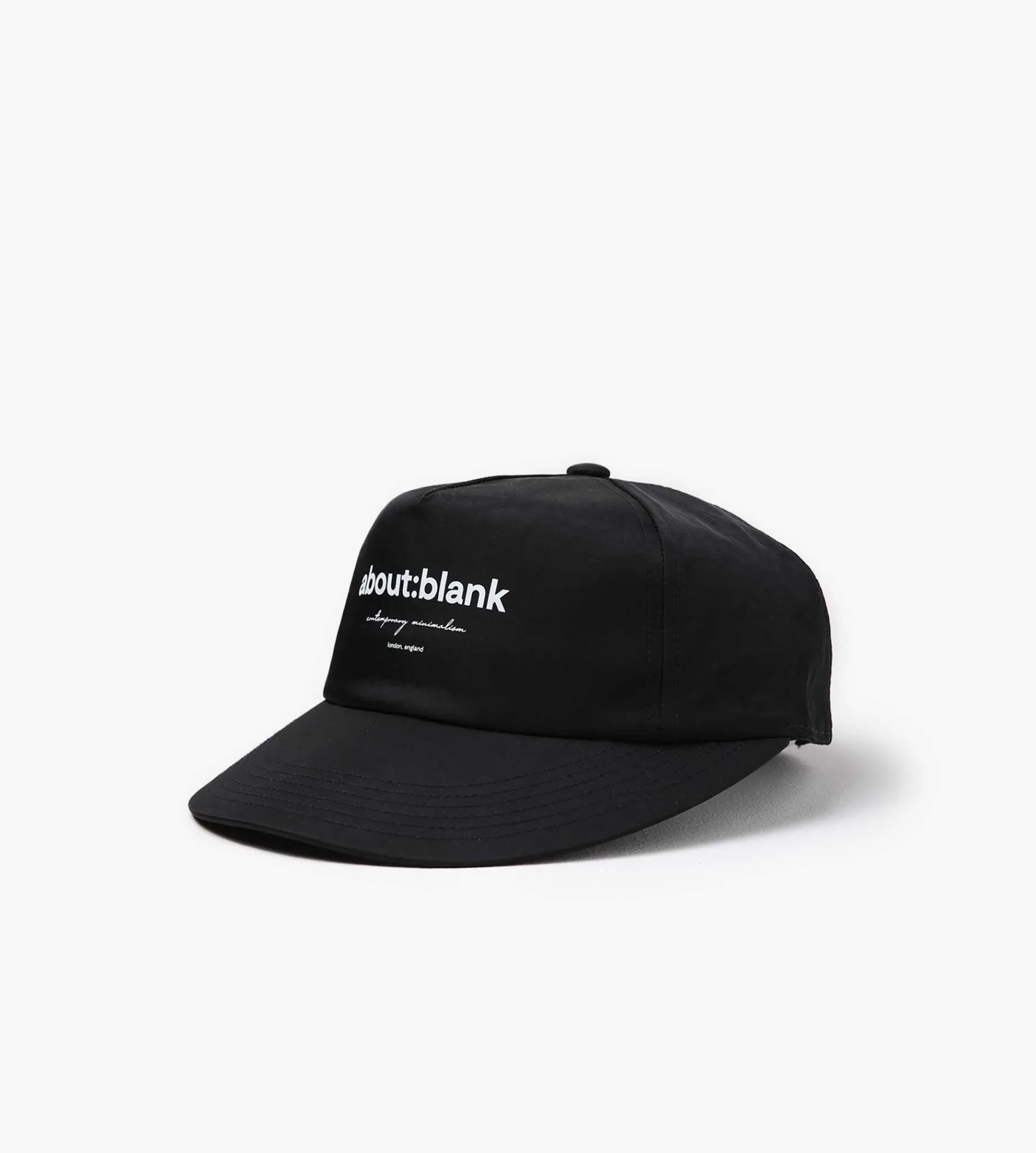 about:blank Box Cap Black Ecru