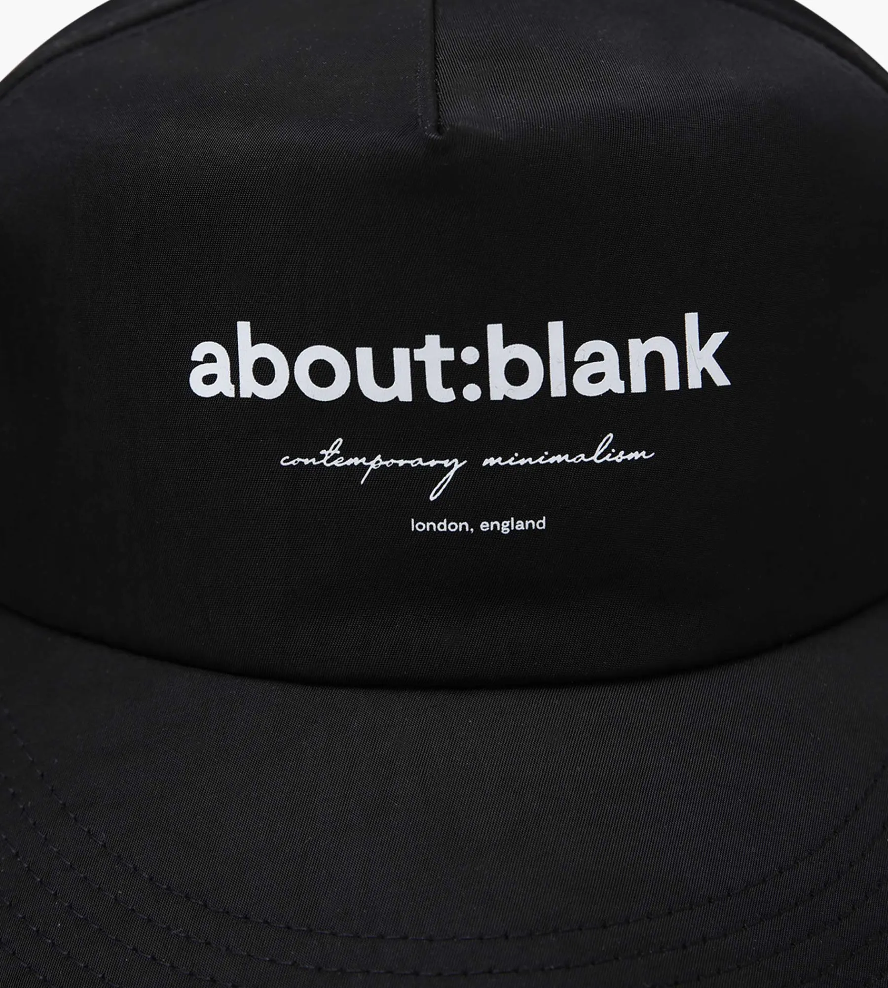about:blank Box Cap Black Ecru