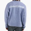 about:blank Mohair Knitted Logo Crewneck Blue Ecru