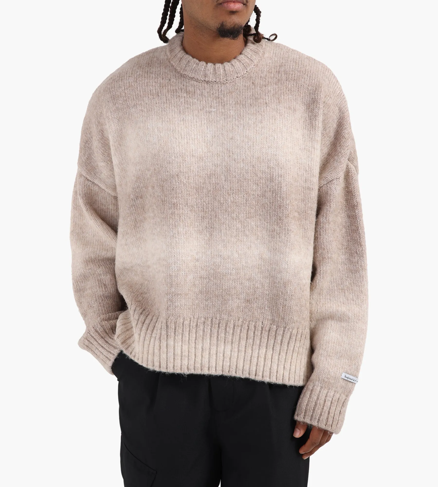 about:blank Ombre Brushed Crewneck Ecru Tan