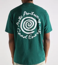 Arte Antwerp Big Spiral Print T-shirt Green