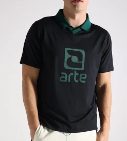 Arte Antwerp Logo Collar T-shirt Black Green