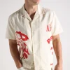 Arte Antwerp Red Print Shirt Cream