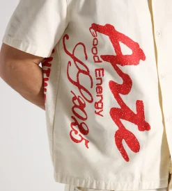 Arte Antwerp Red Print Shirt Cream