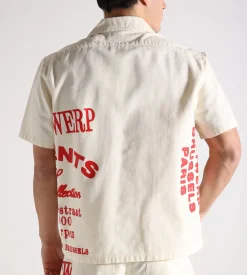 Arte Antwerp Red Print Shirt Cream