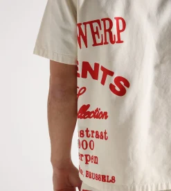 Arte Antwerp Red Print Shirt Cream