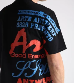 Arte Antwerp Side Print T-shirt Black