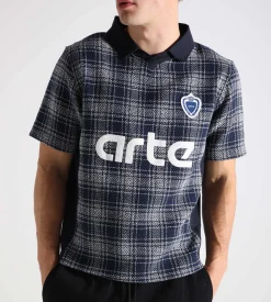 Arte Antwerp Square Collar T-shirt Plaid