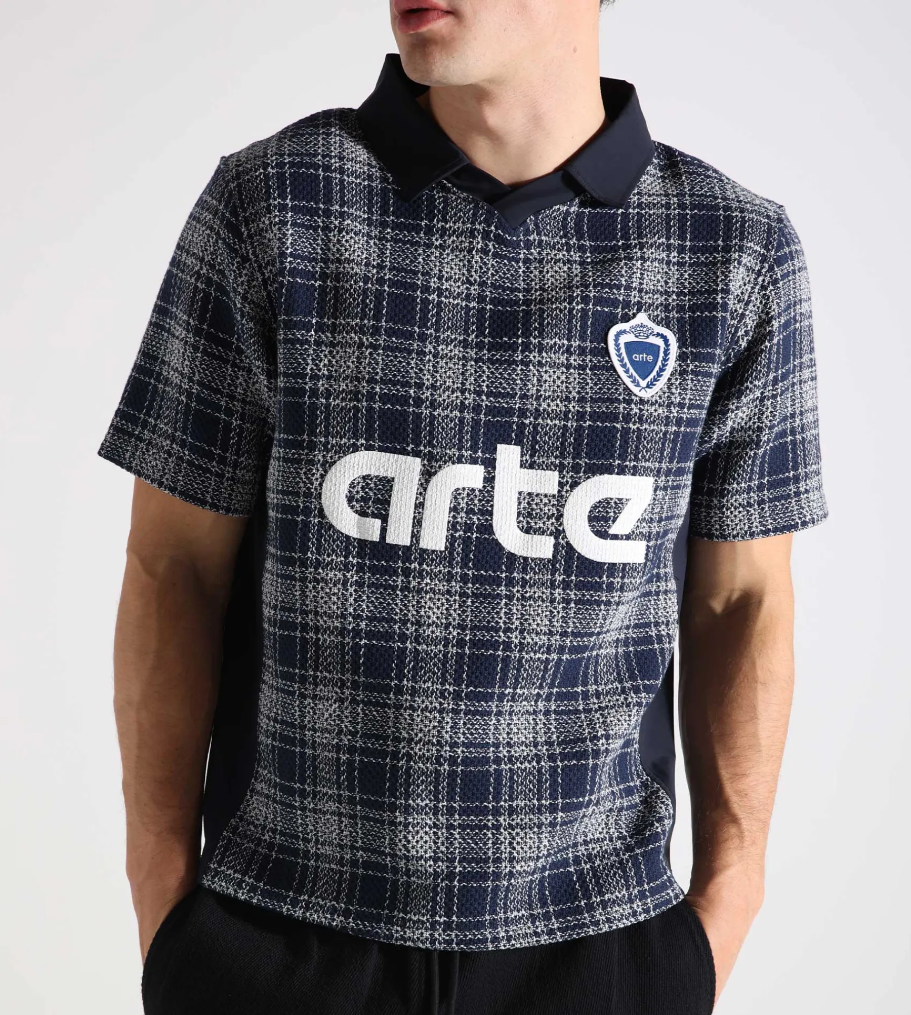 Arte Antwerp Square Collar T-shirt Plaid