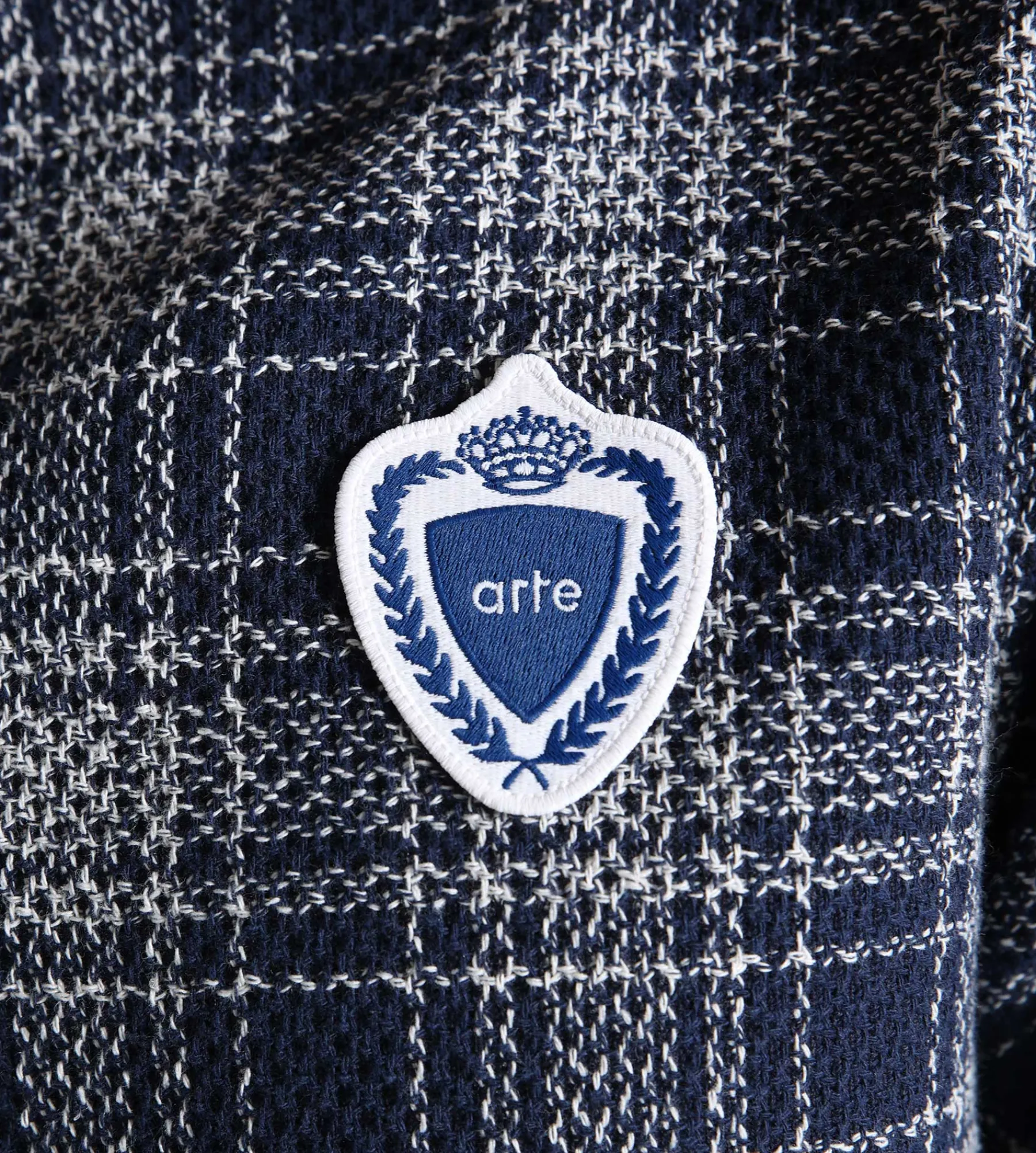 Arte Antwerp Square Collar T-shirt Plaid