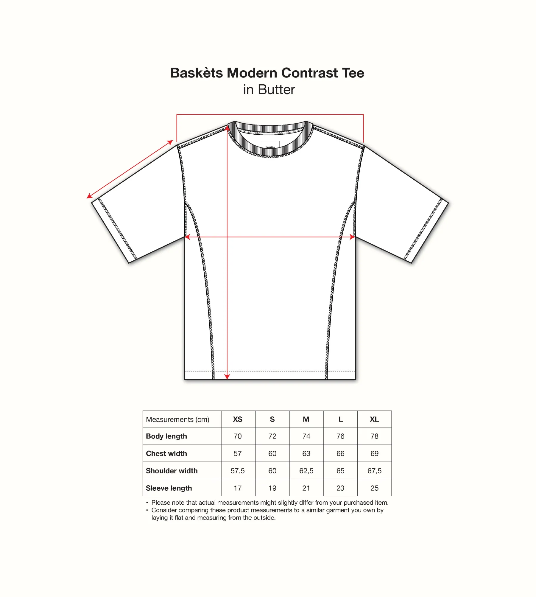 Baskèts Modern Contrast Tee Butter