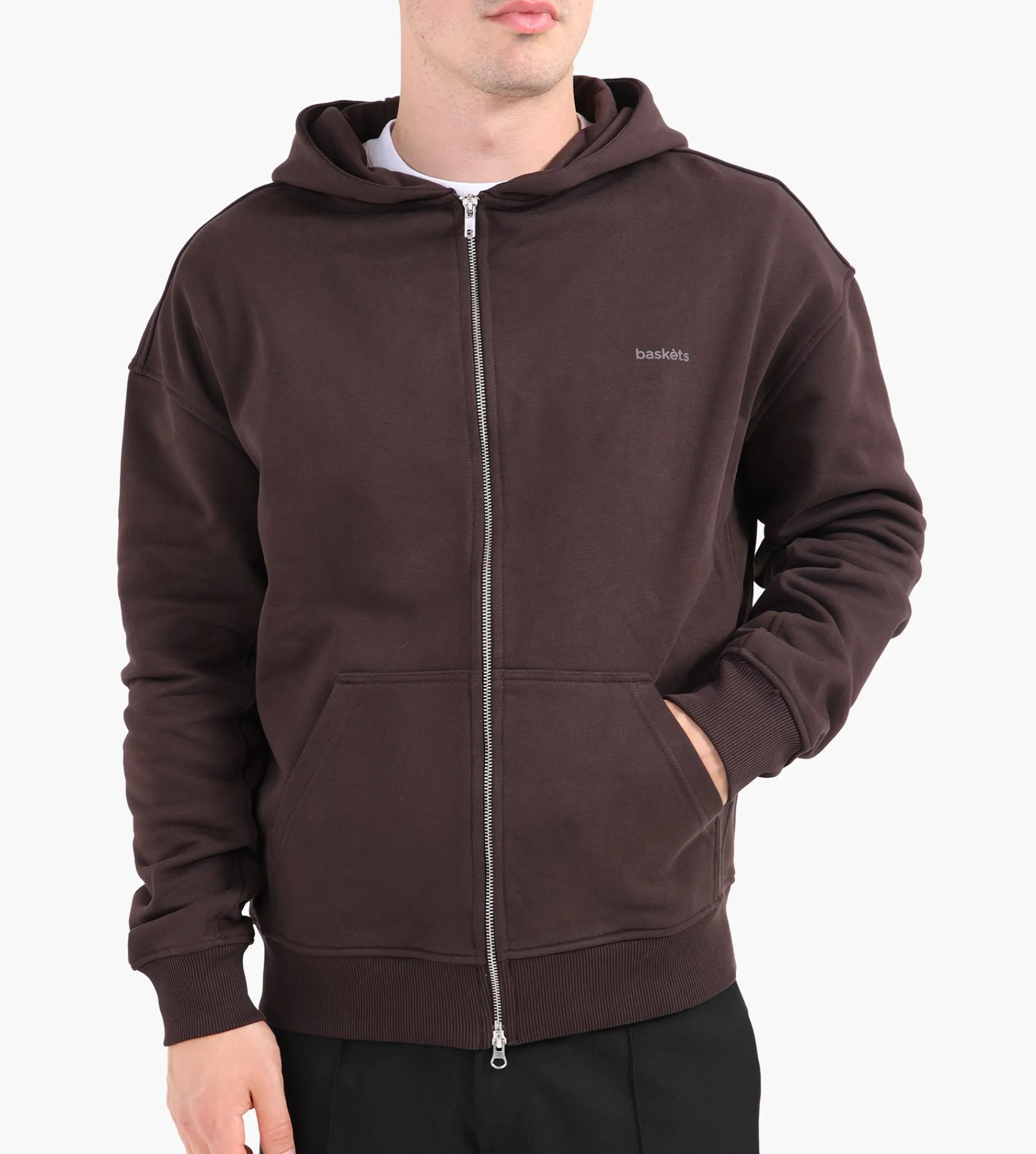 Baskèts Modern Zip Hoodie Marron
