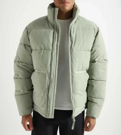 Baskèts Nylon Puffer Jacket Sage Green
