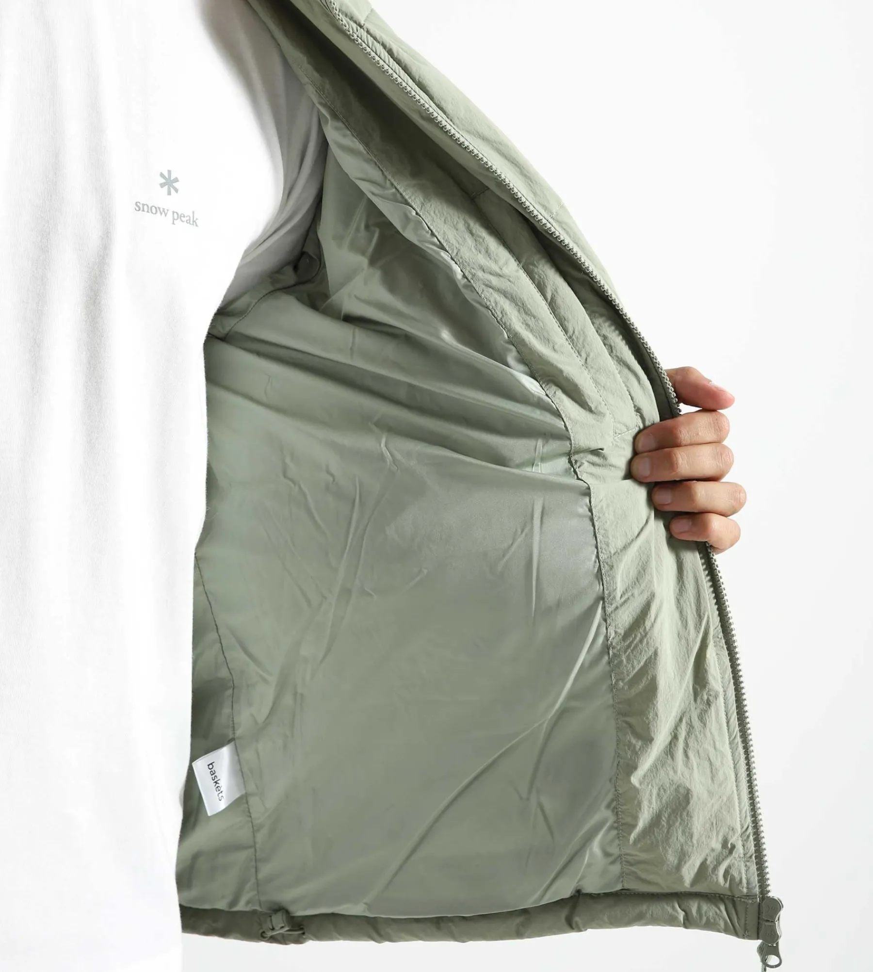 Baskèts Nylon Puffer Jacket Sage Green