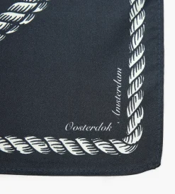 Baskèts Ropes Symbol Silk Scarf Navy