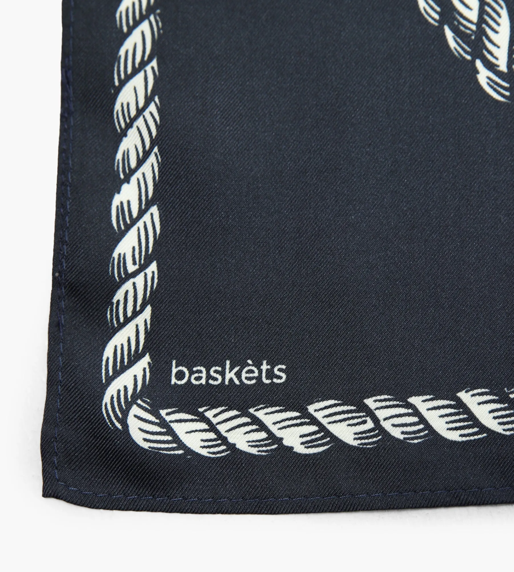 Baskèts Ropes Symbol Silk Scarf Navy