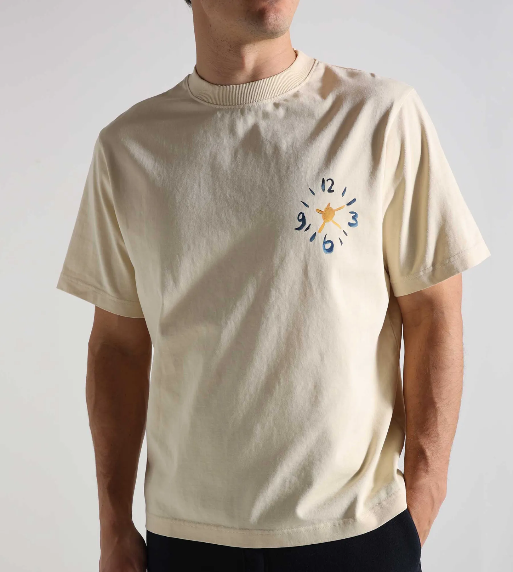 Bram's Fruit Clock Acrylic T-Shirt Beige