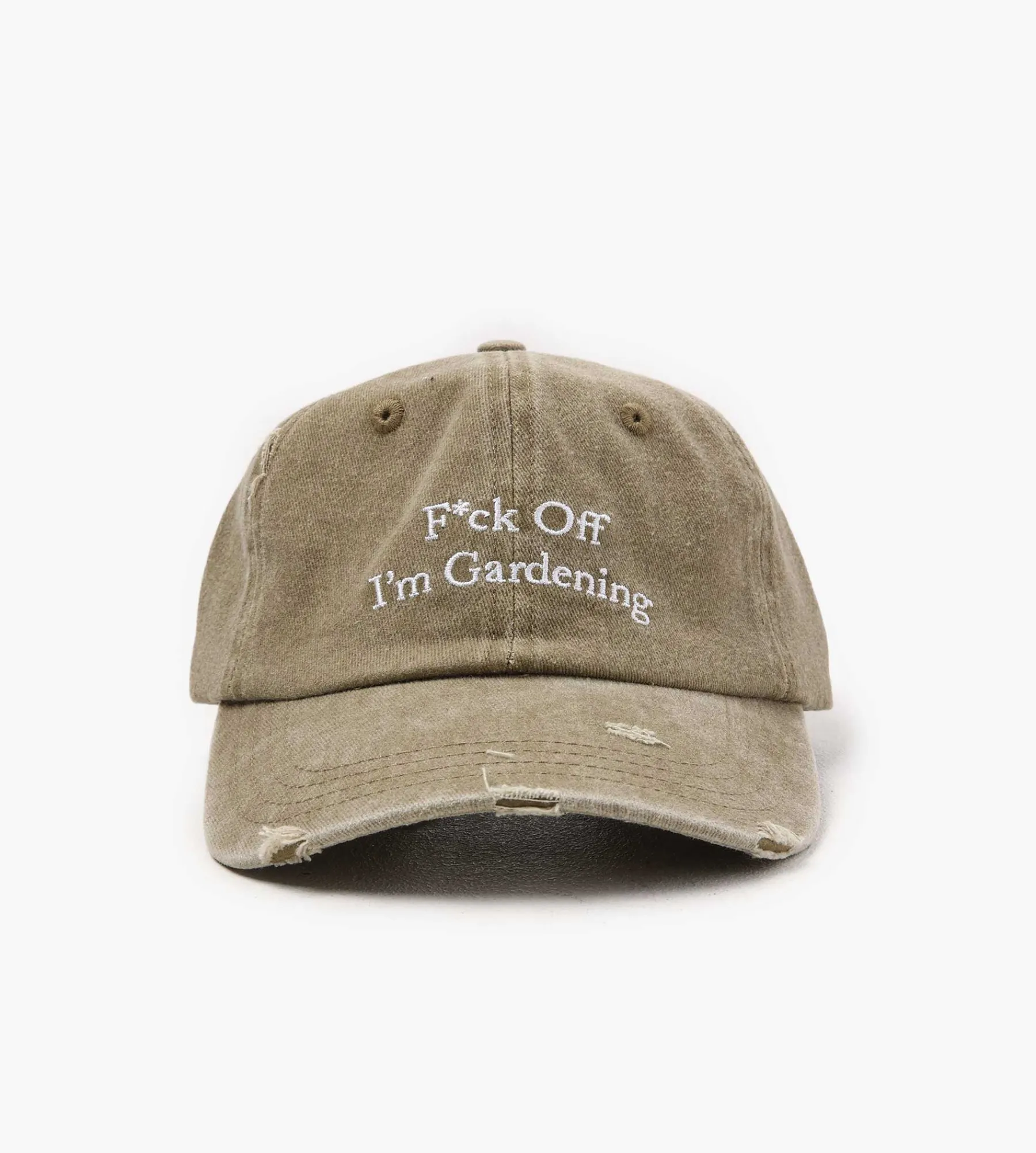 Bram's Fruit F*ck Off Cap Distressed Washed Olive Green