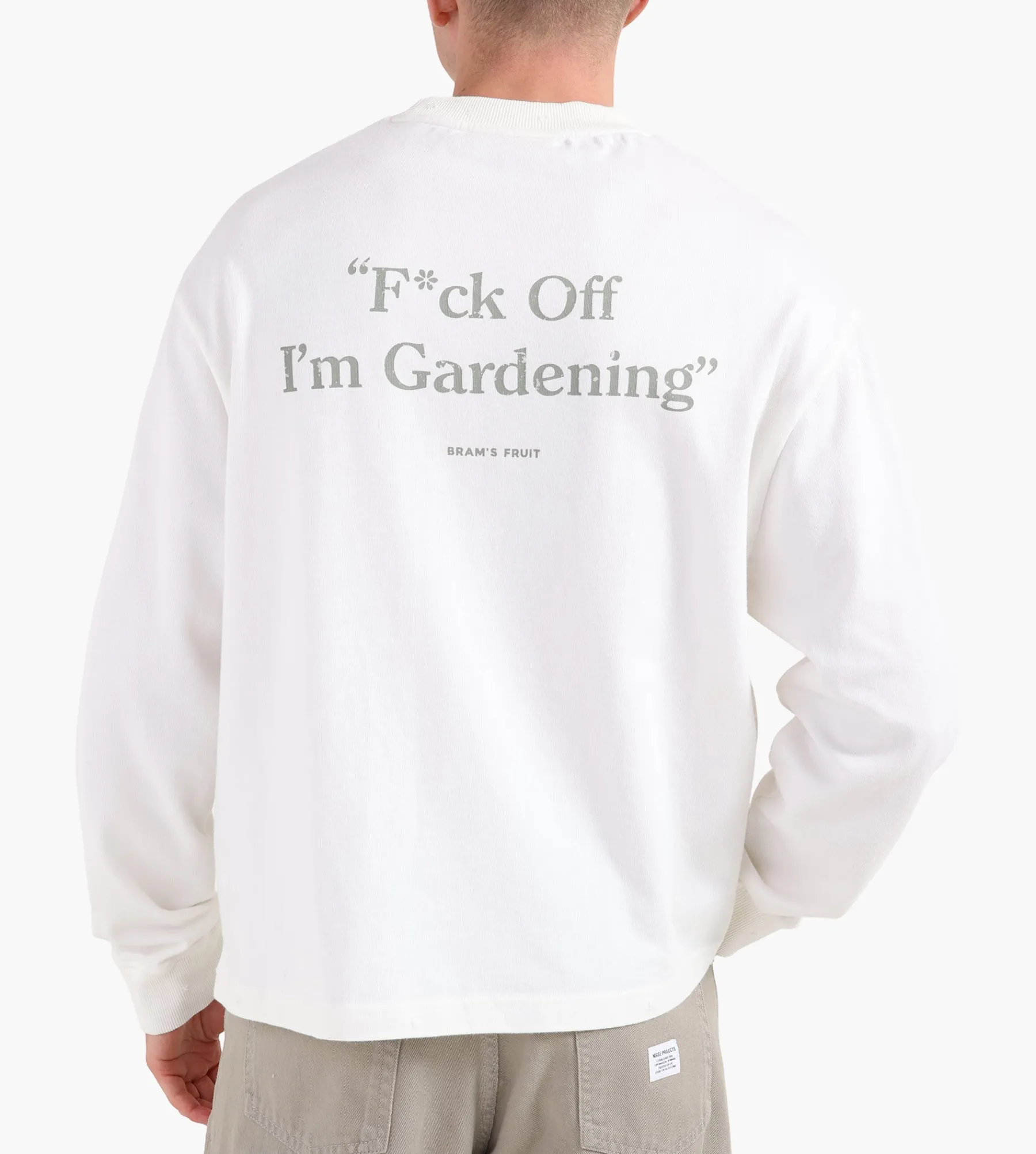 Bram's Fruit "F*ck Off” Longsleeve Distressed White