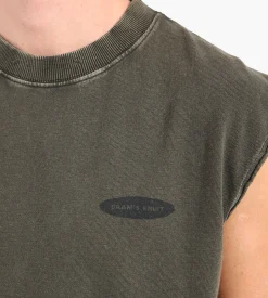 Bram's Fruit “F*ck Off” Sleevless T-Shirt Distressed Washed Charcoal