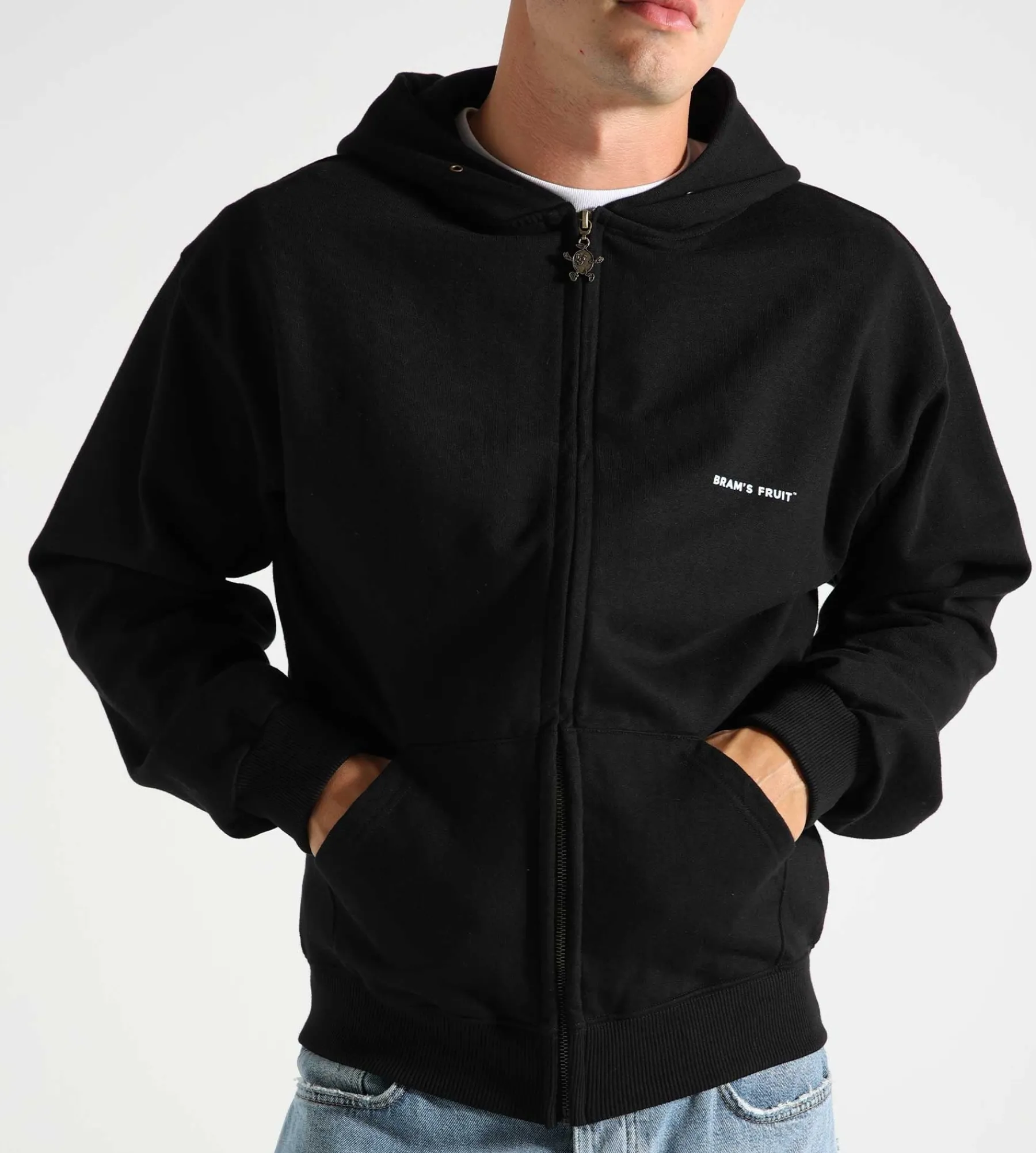 Bram's Fruit Lemon Buckle Zip up Hoodie Black