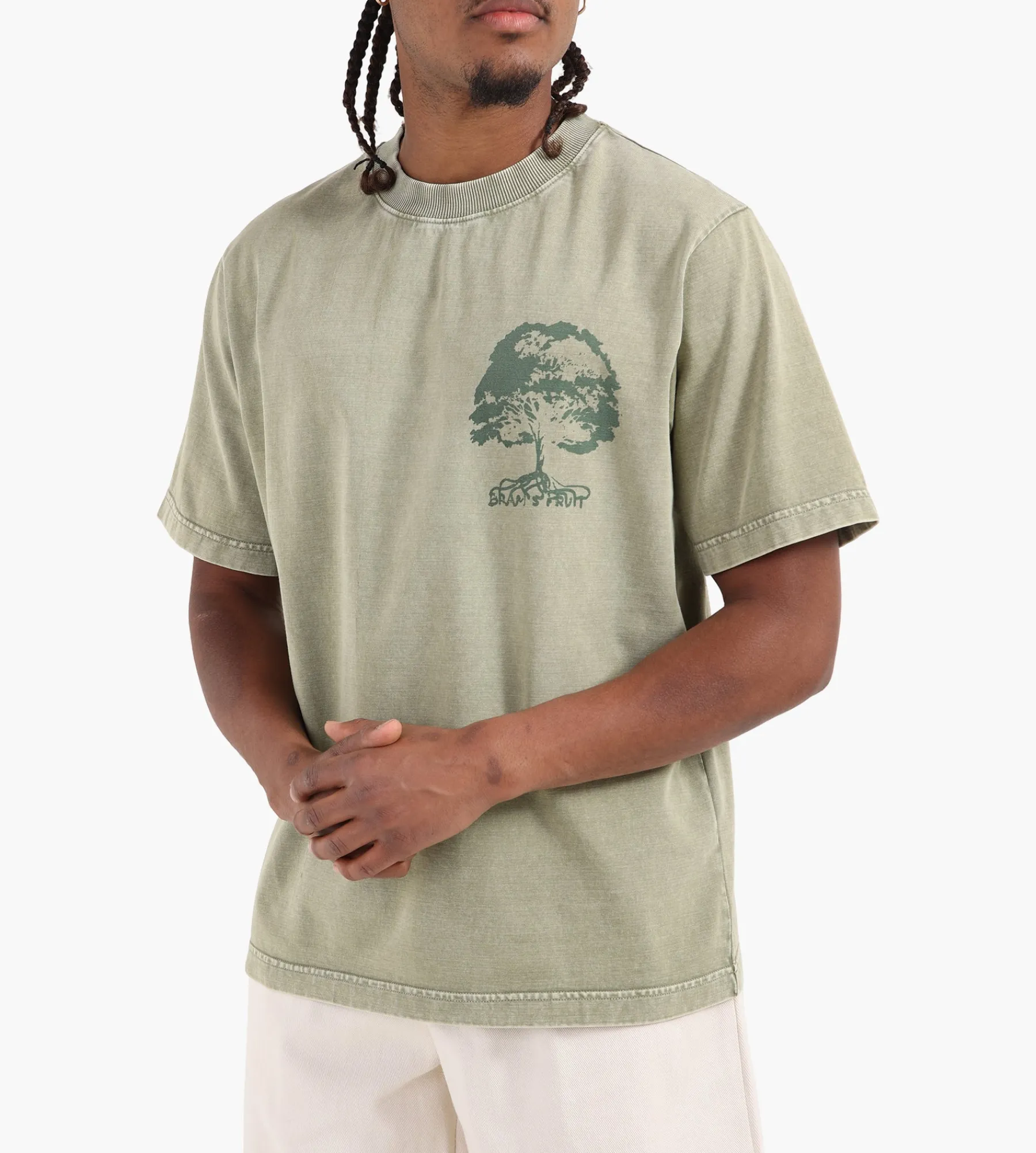 Bram's Fruit Roots T-Shirt Washed Olive Green