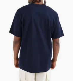Café-Mountain College Logo Tee Navy And Natural