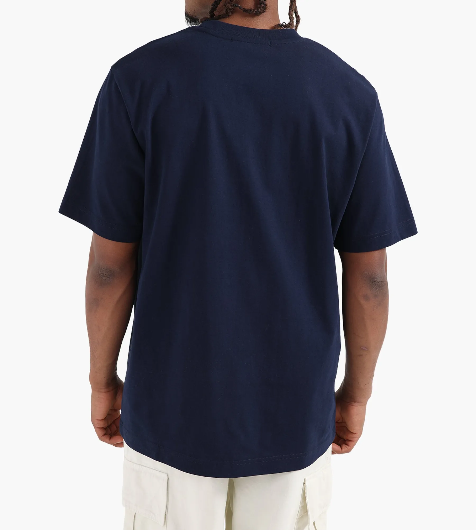Café-Mountain College Logo Tee Navy And Natural