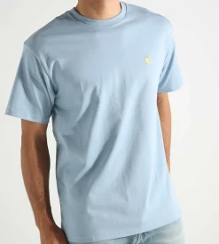 Carhartt WIP Chase T-Shirt Frosted Blue Gold
