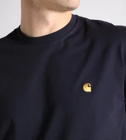 Carhartt WIP Chase T-Shirt Dark Navy Gold