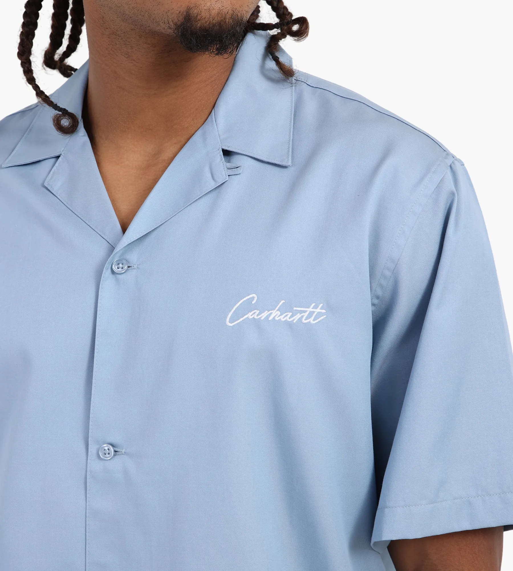 Carhartt WIP Delray Shirt Frosted Blue White