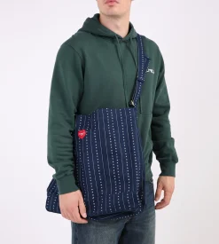 Carhartt WIP Drewe Tote Big Heart C Pinstripe Ink Natural