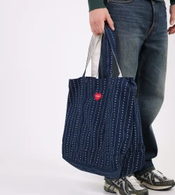 Carhartt WIP Drewe Tote Big Heart C Pinstripe Ink Natural