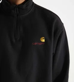 Carhartt WIP Half Zip American Script Sweater Black