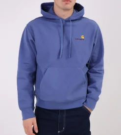 Carhartt WIP Hooded American Script Sweater Blue Iris