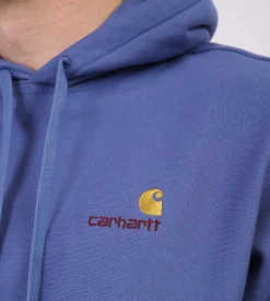 Carhartt WIP Hooded American Script Sweater Blue Iris
