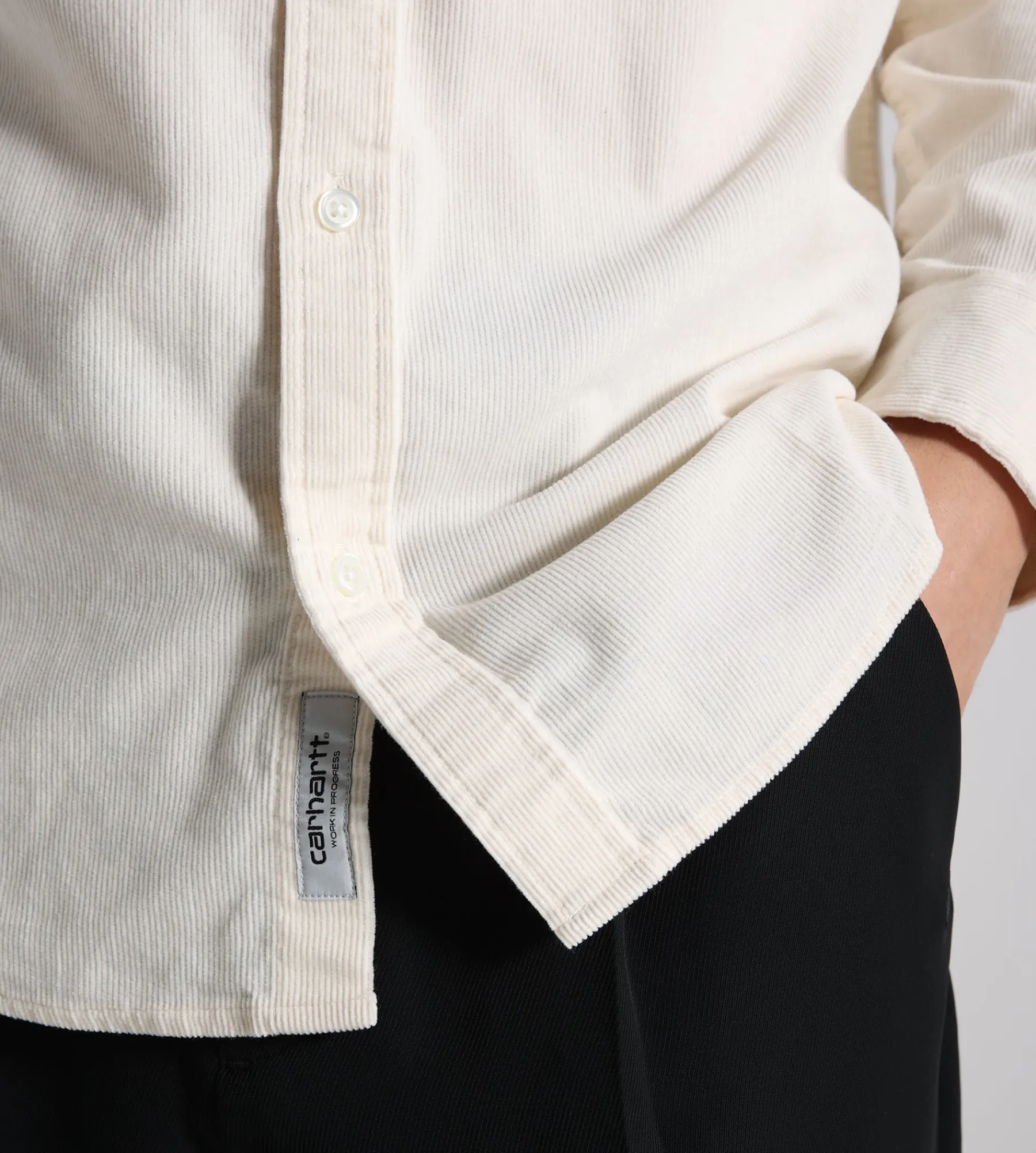 Carhartt WIP Madison Fine Cord Shirt Wax Black