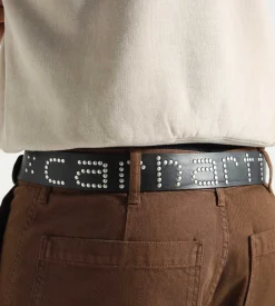 Carhartt WIP Script Studs Belt Black Silver