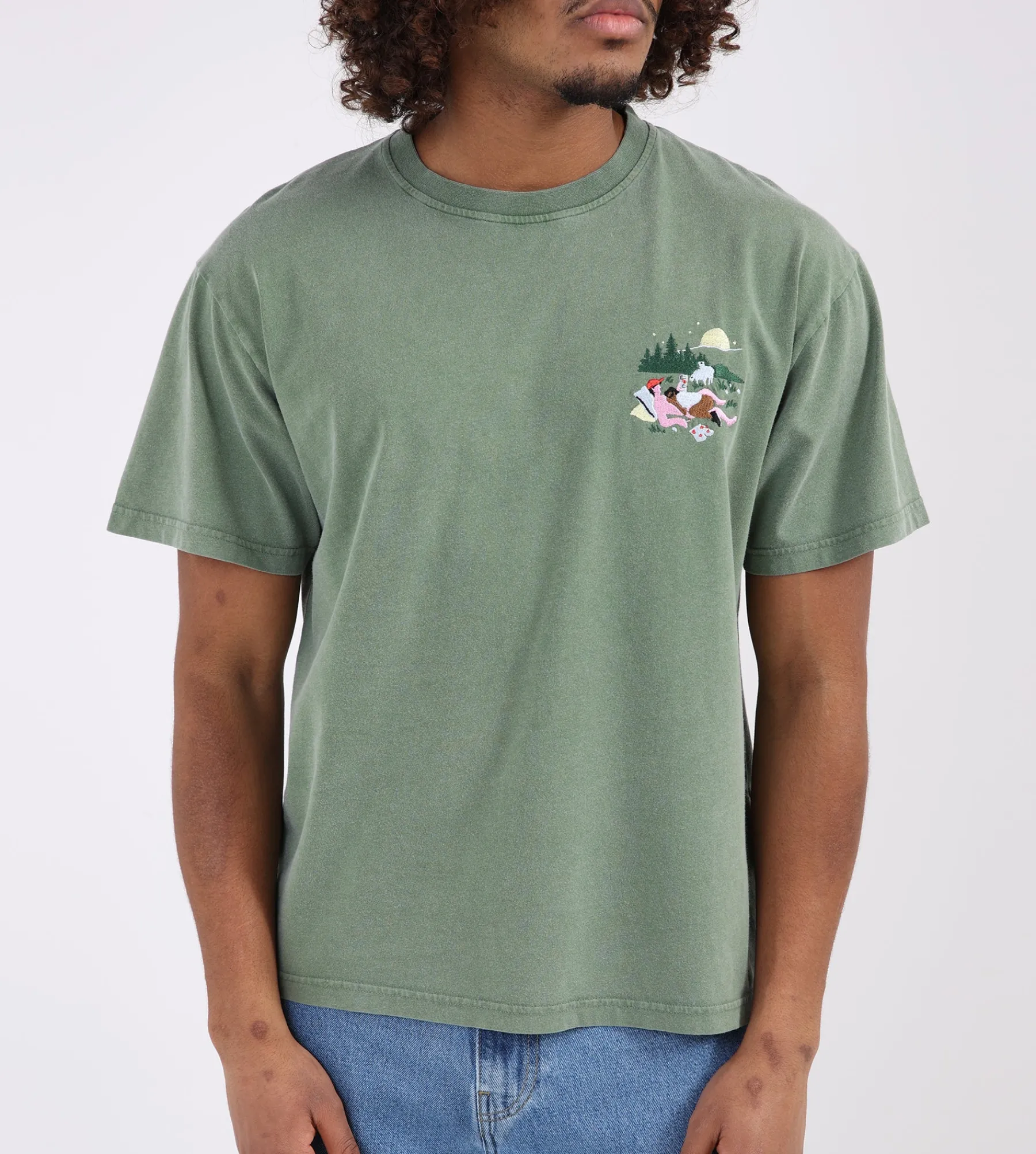 Carne Bollente Lustful Lakeside T-Shirt Off-Green