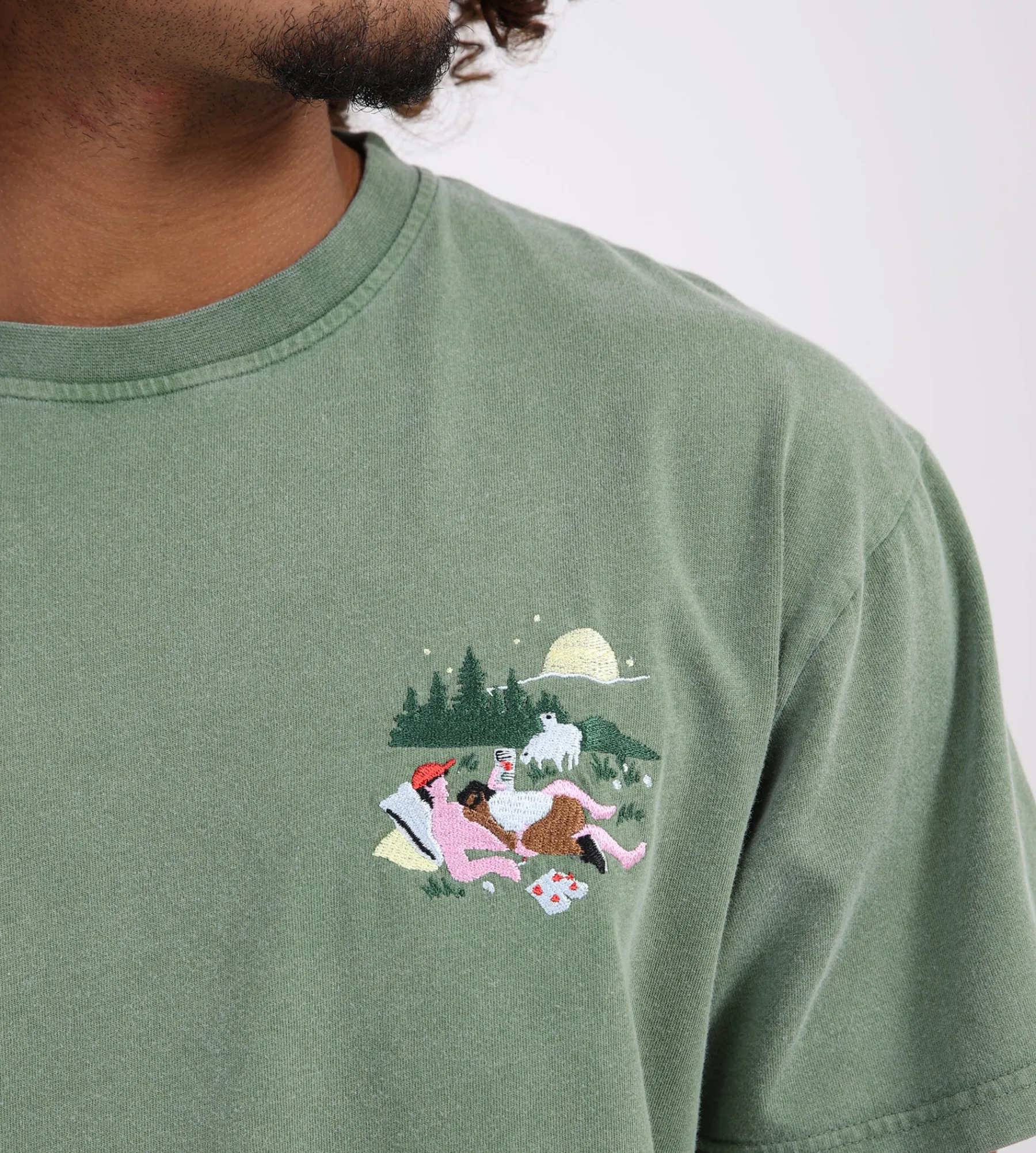Carne Bollente Lustful Lakeside T-Shirt Off-Green