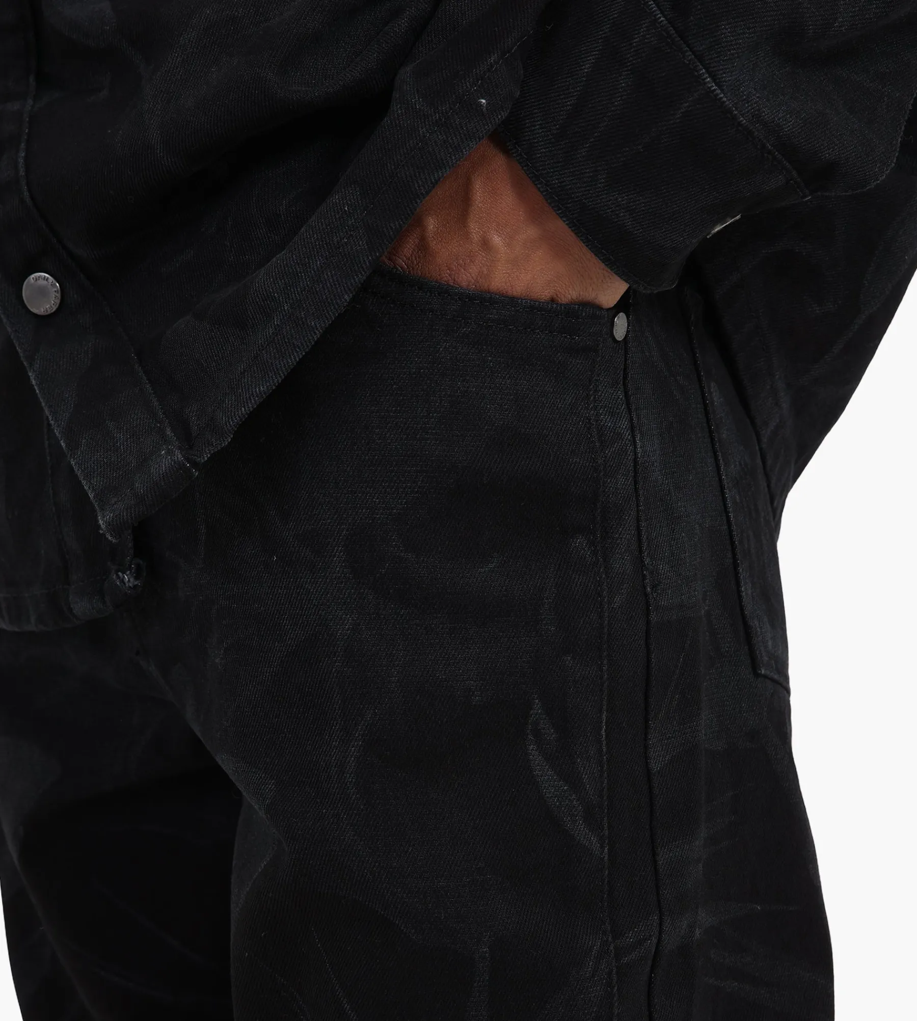 Daily Paper Floral Laser Jeans Black
