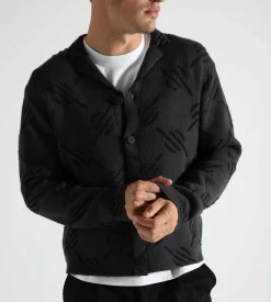 Daily Paper Kirabo Monogram Knit Cardigan Jet Black