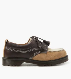 Dr. Martens Lowell Dark Brown Light Tan Desert Brown Kinsley Tumble Buttersoft Hairy Suede