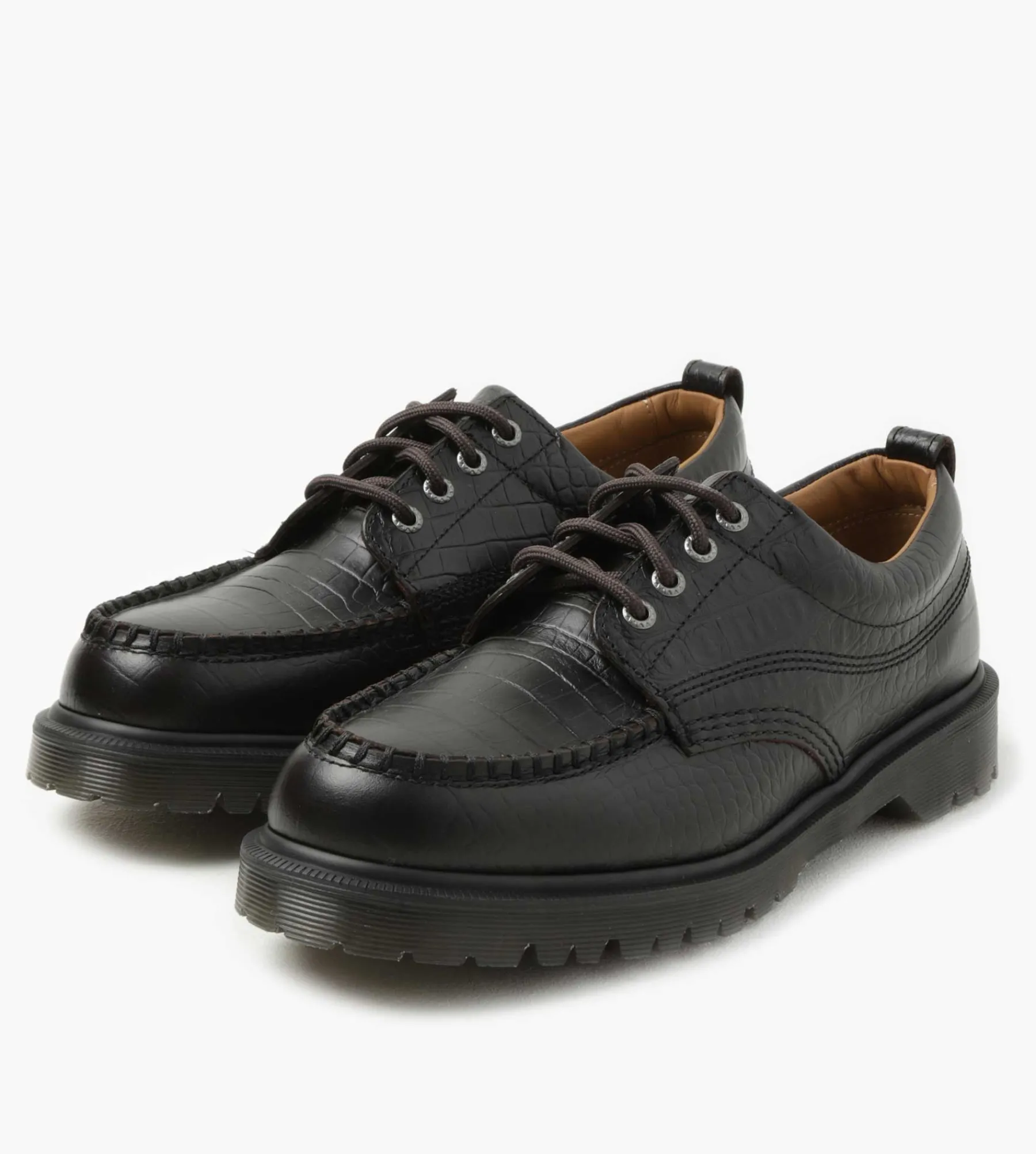Dr. Martens Lowell Dark Brown Analine Croc Emboss