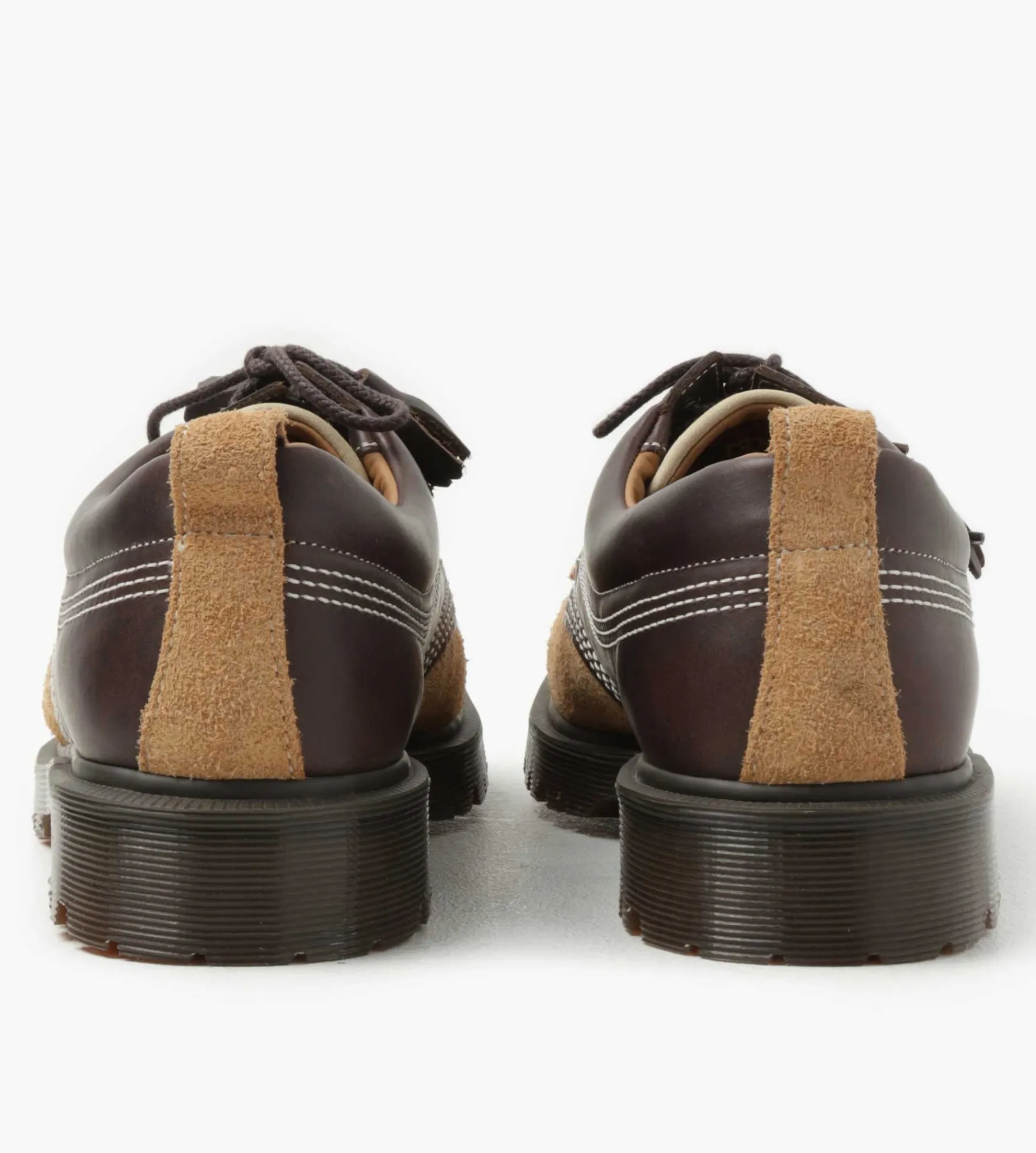 Dr. Martens Lowell Dark Brown Light Tan Desert Brown Kinsley Tumble Buttersoft Hairy Suede