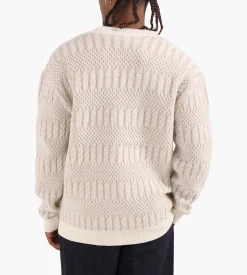 Drôle de Monsieur Le Cardigan Torsades Bicolore Off White