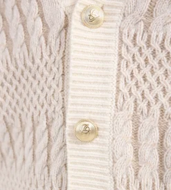 Drôle de Monsieur Le Cardigan Torsades Bicolore Off White
