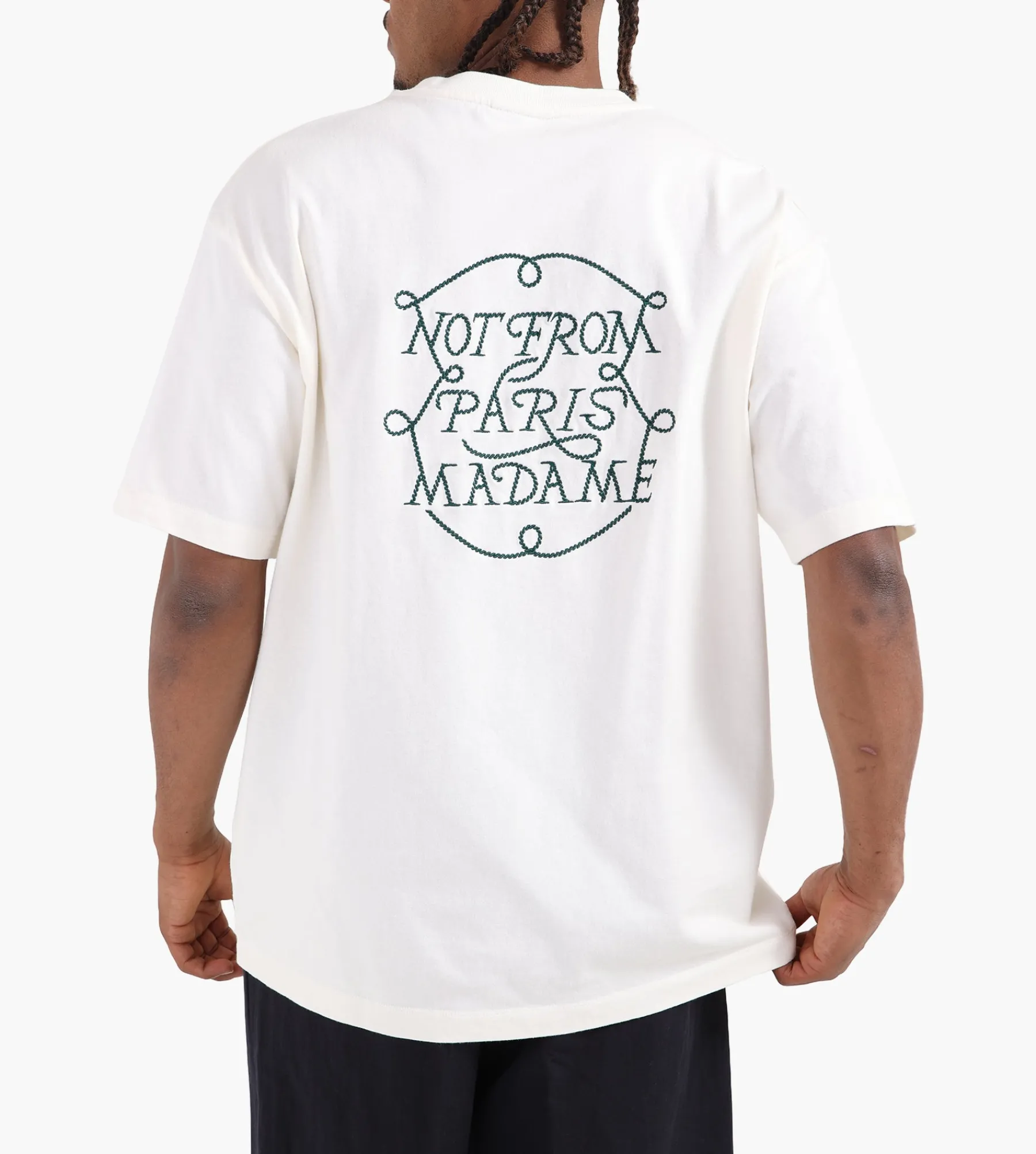 Drôle de Monsieur Le T-shirt Slogan Tresses Off White