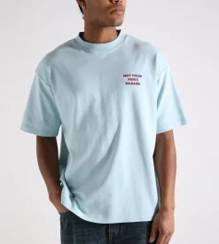 Drôle de Monsieur Le T-Shirt Slogan Light Blue